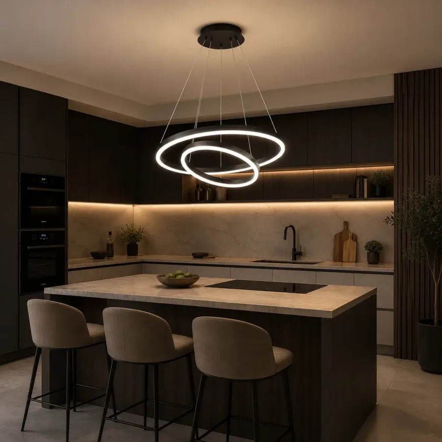 Vega-Lustra led minimalista cu cercuri reglabile