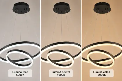 Vega-Lustra led minimalista cu cercuri reglabile
