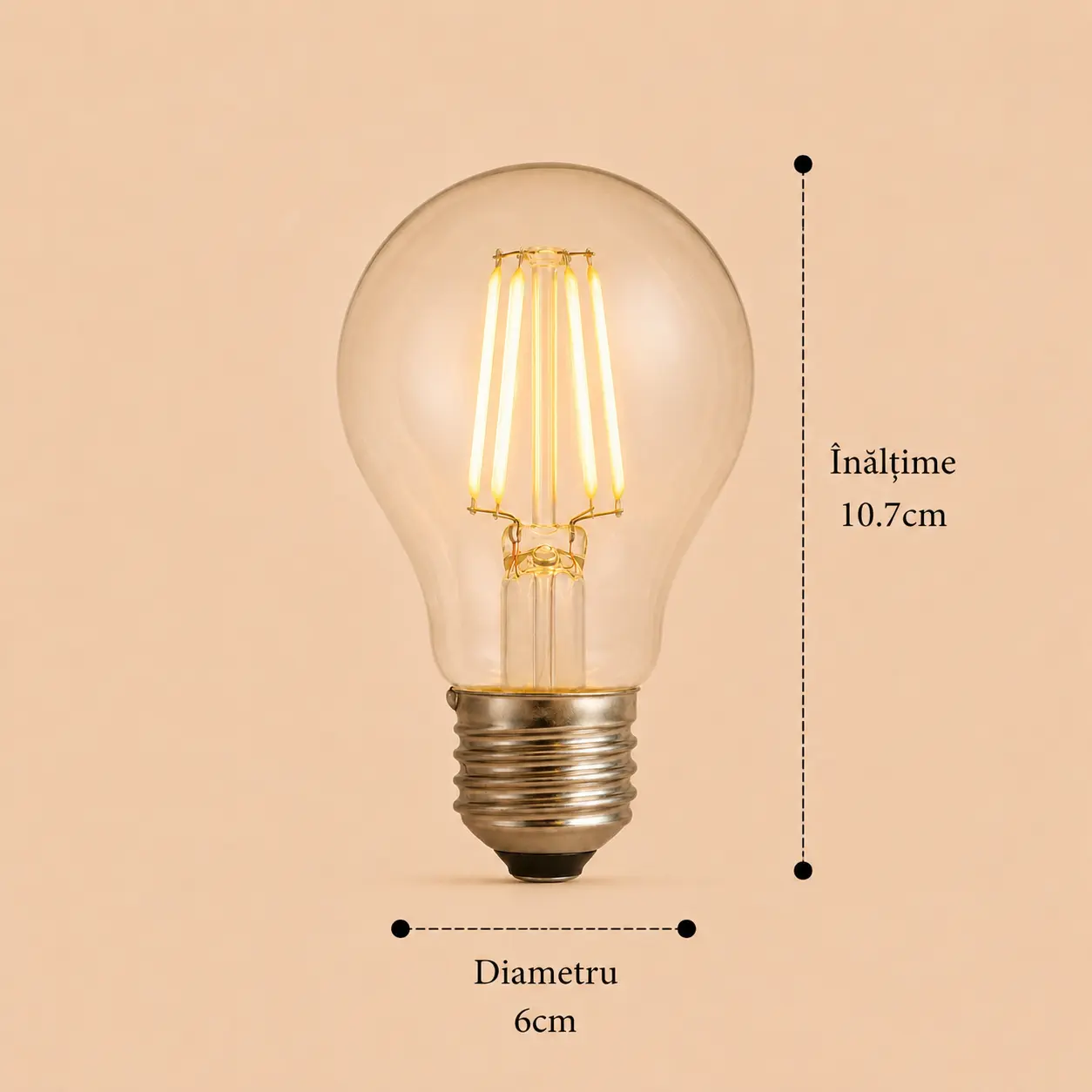 Bec Led Filament 4W E27 model A60