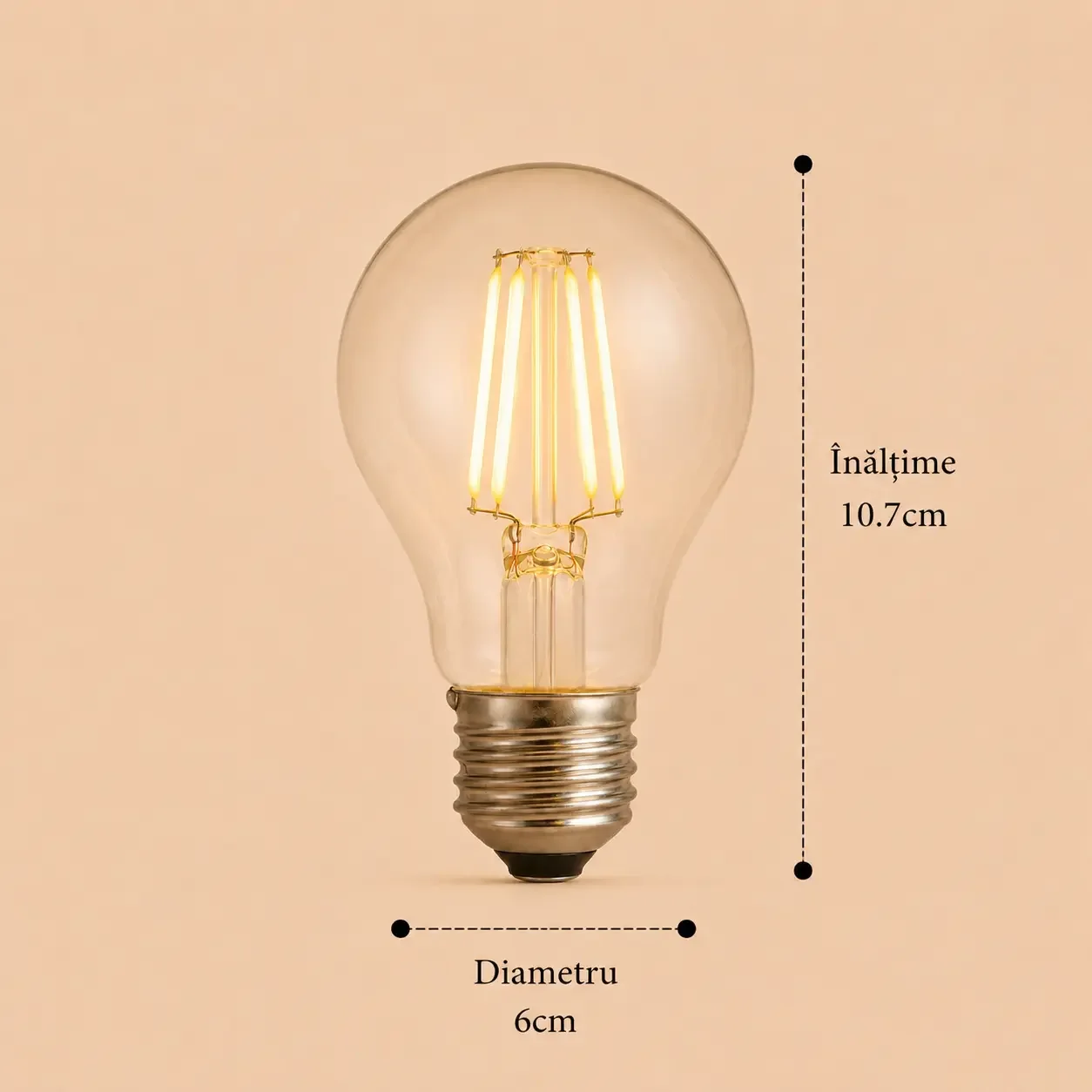 Bec Led Filament 4W E27 model A60