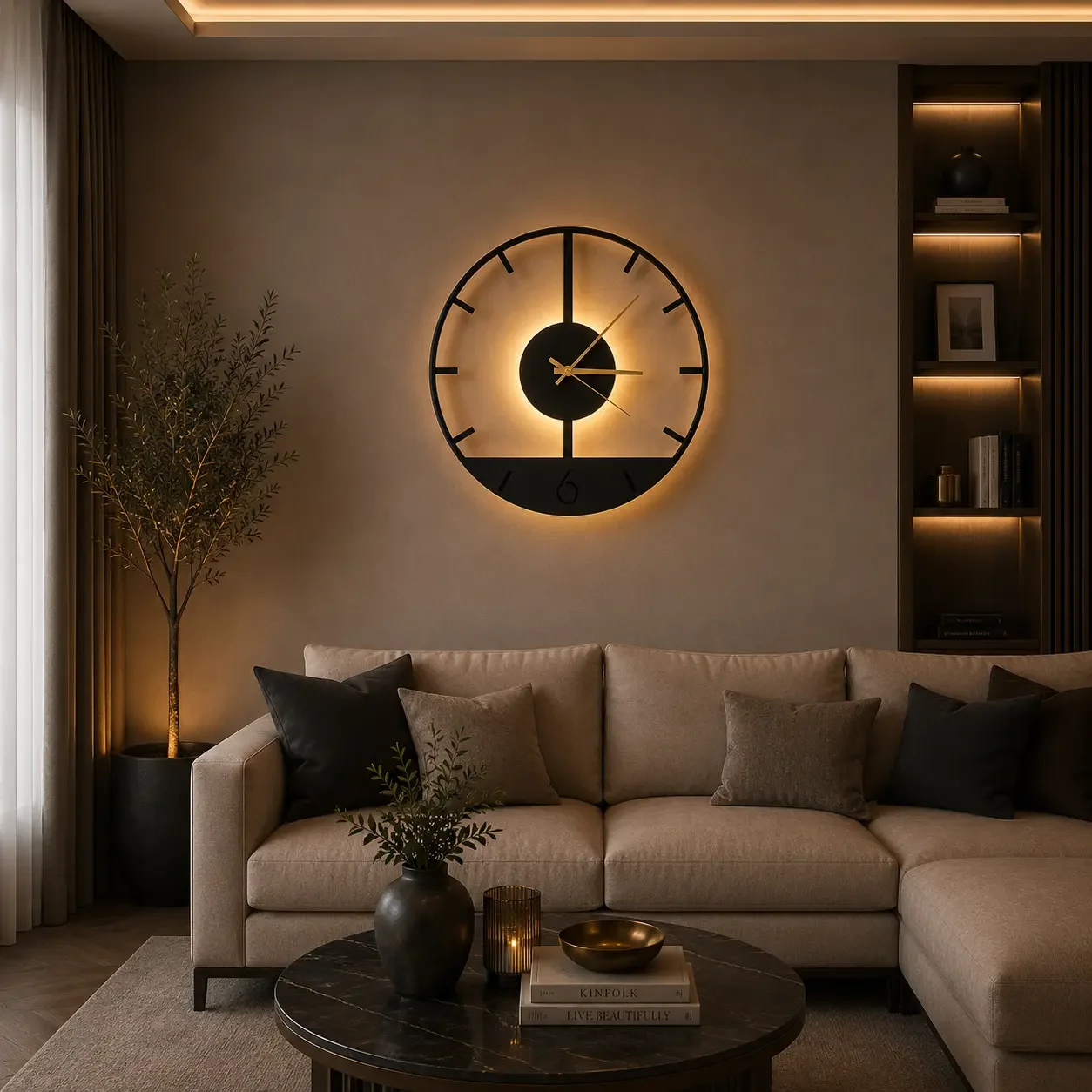 Oslor-aplica led ceas cu lumina calda
