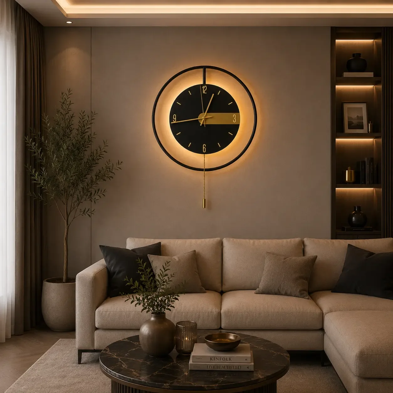 Kaira-aplica led ceas cu lumina calda