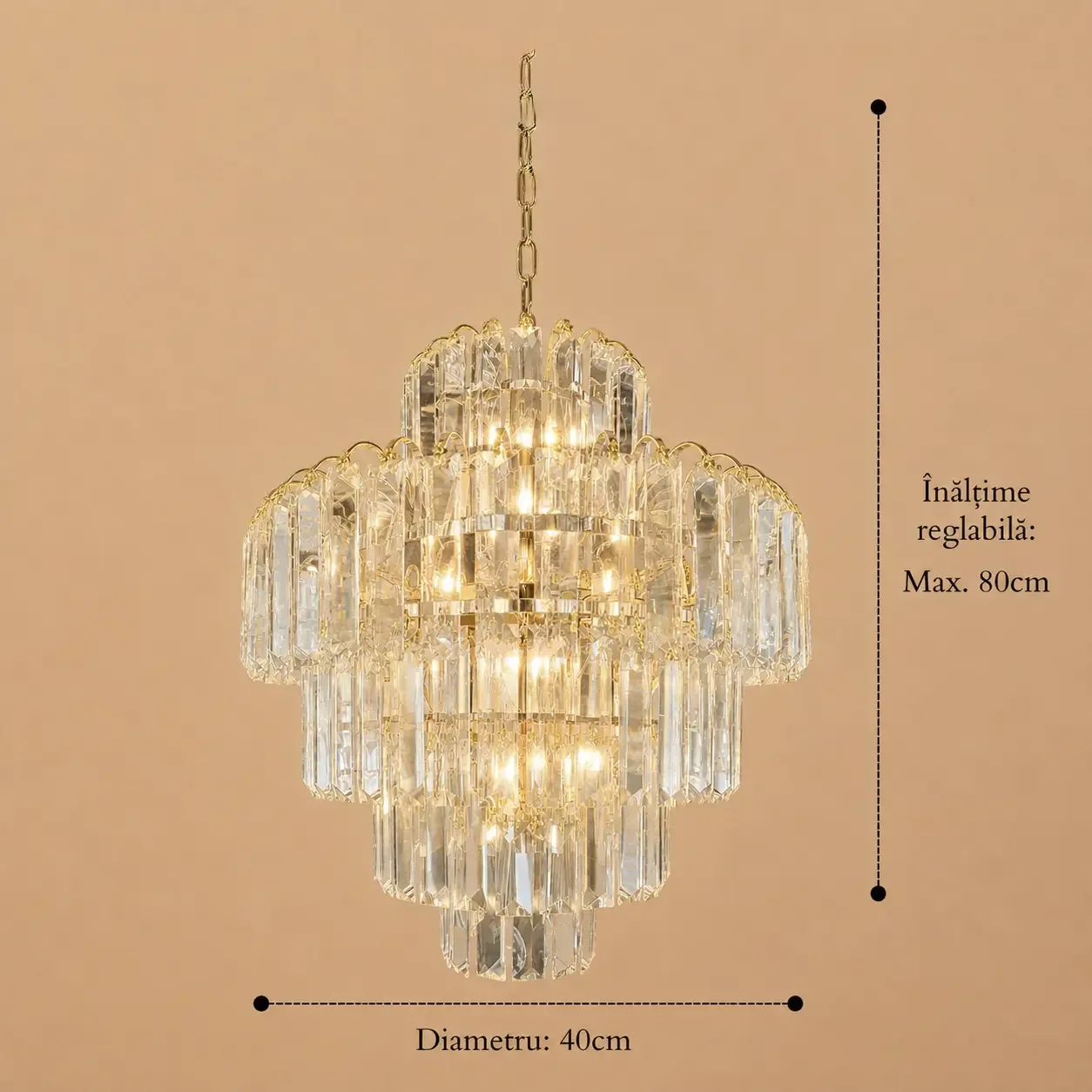 Pavia-Candelabru Diam.40cm cu 5 Becuri