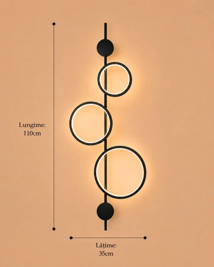 Artizan-aplica led moderna neagra