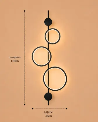 Artizan-aplica led moderna neagra