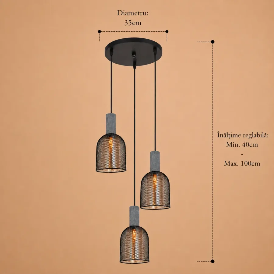 Stone-lustra urbana 3 pendule