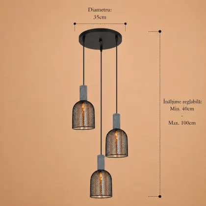 Stone-lustra urbana 3 pendule