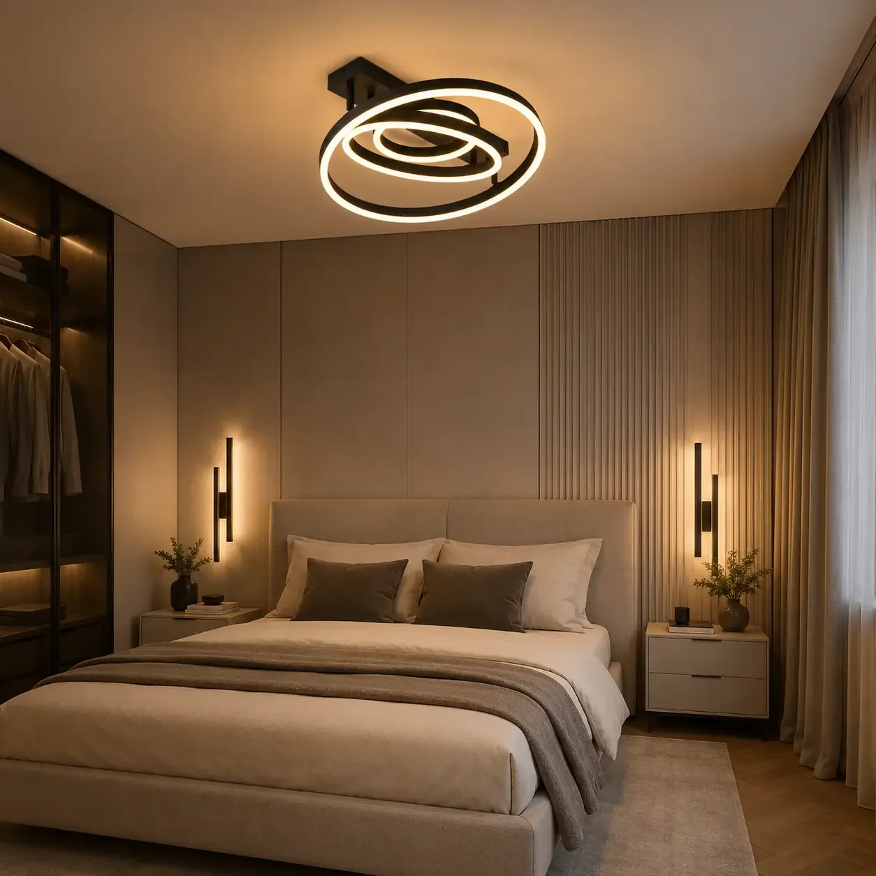 Blush-Lustra led cu cercuri orientabile