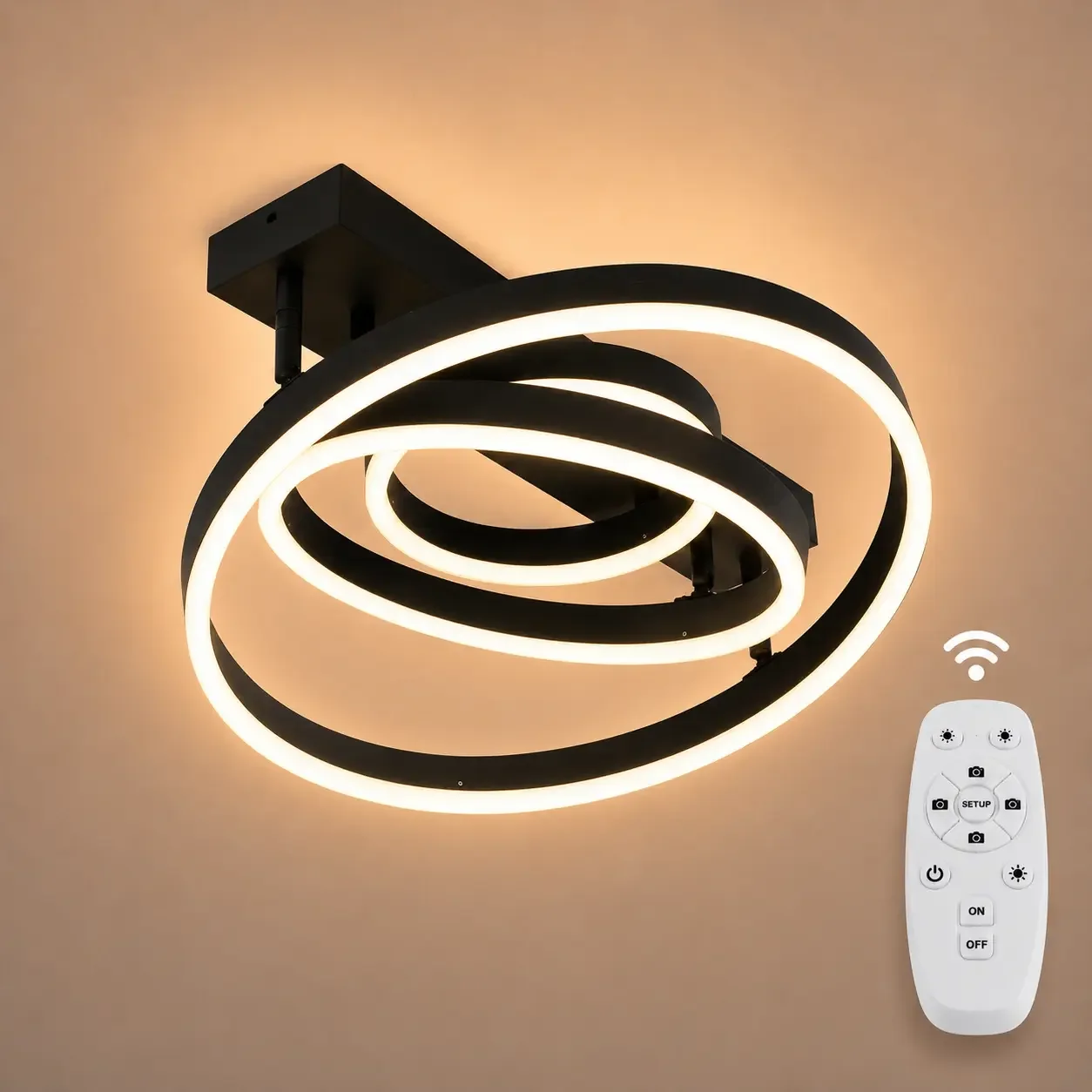 Blush-Lustra led cu cercuri orientabile