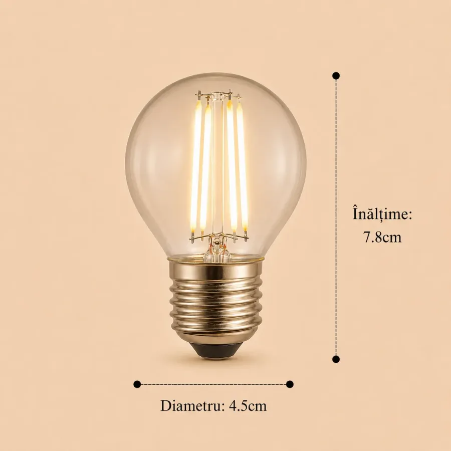 Bec Led Filament 4W E27 lumina neutra model G45