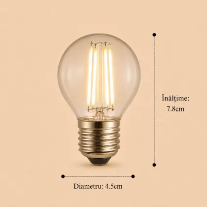 Bec Led Filament 4W E27 lumina neutra model G45