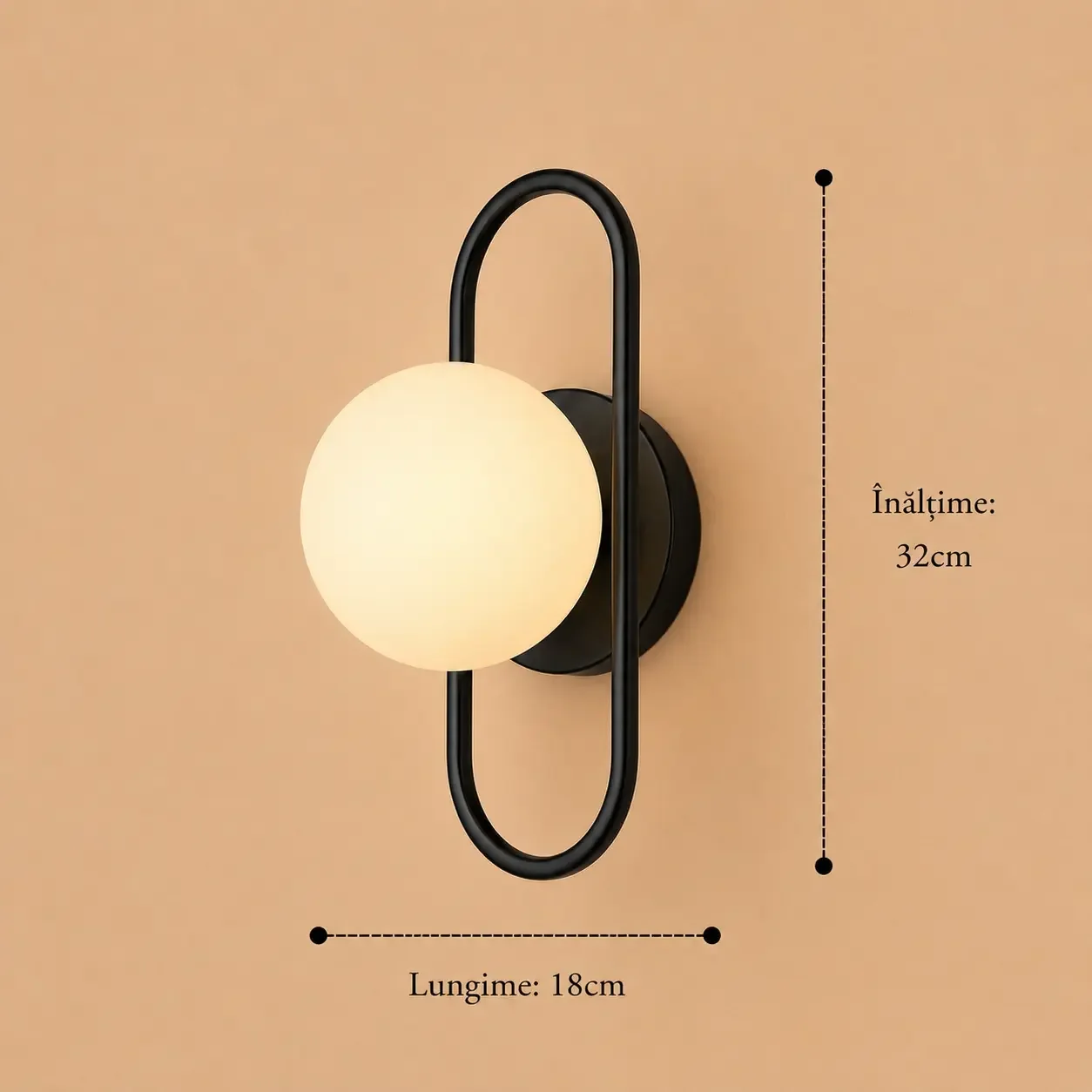 Alton-aplica cu glob alb mat