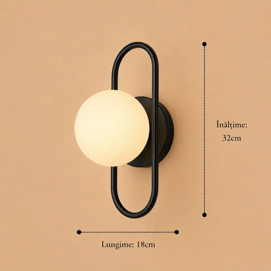 Alton-aplica cu glob alb mat