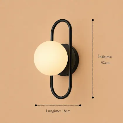 Alton-aplica cu glob alb mat