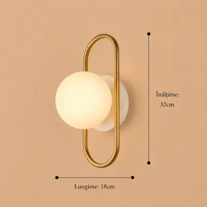 Alton-aplica cu glob alb mat