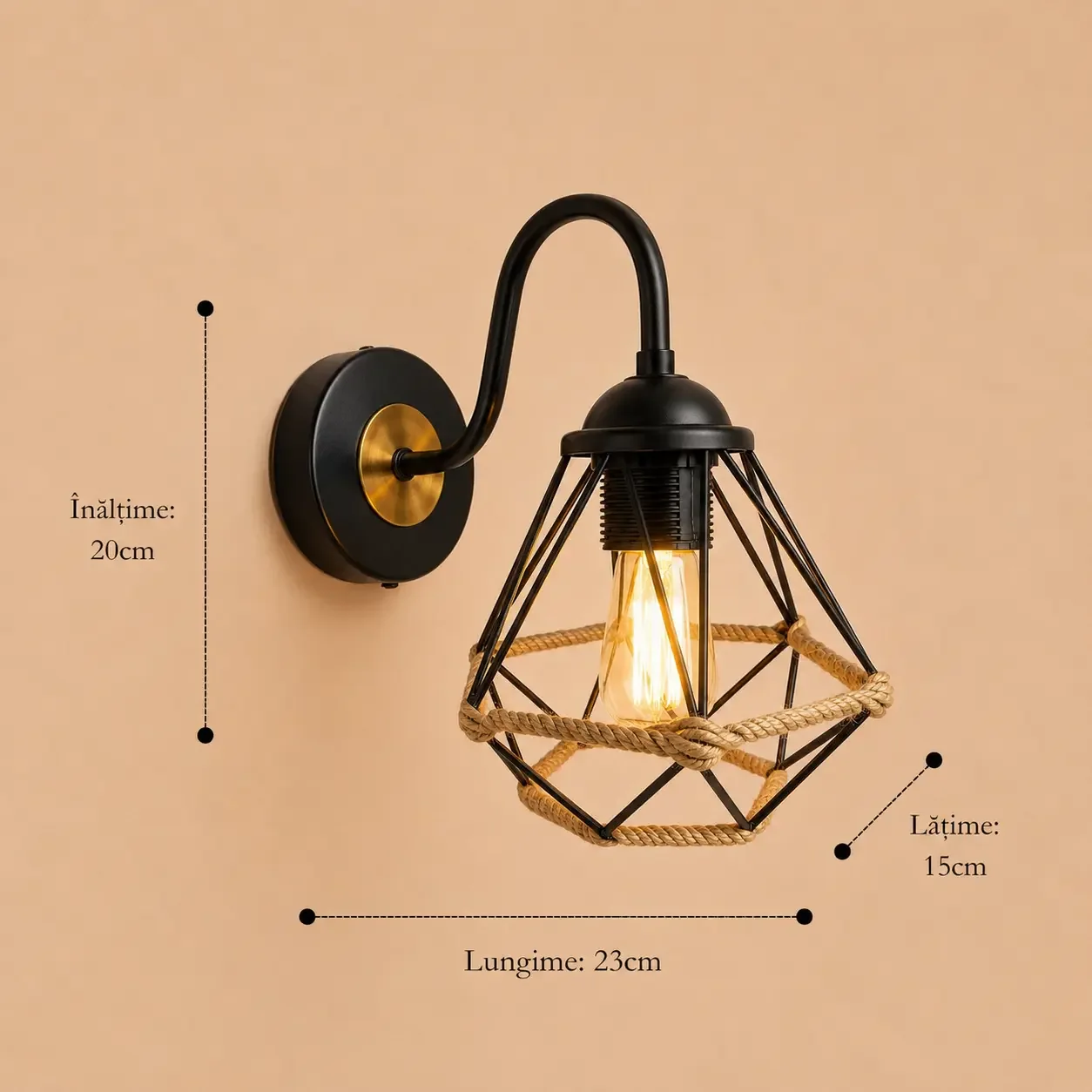 Timber-aplica rustica cu funie
