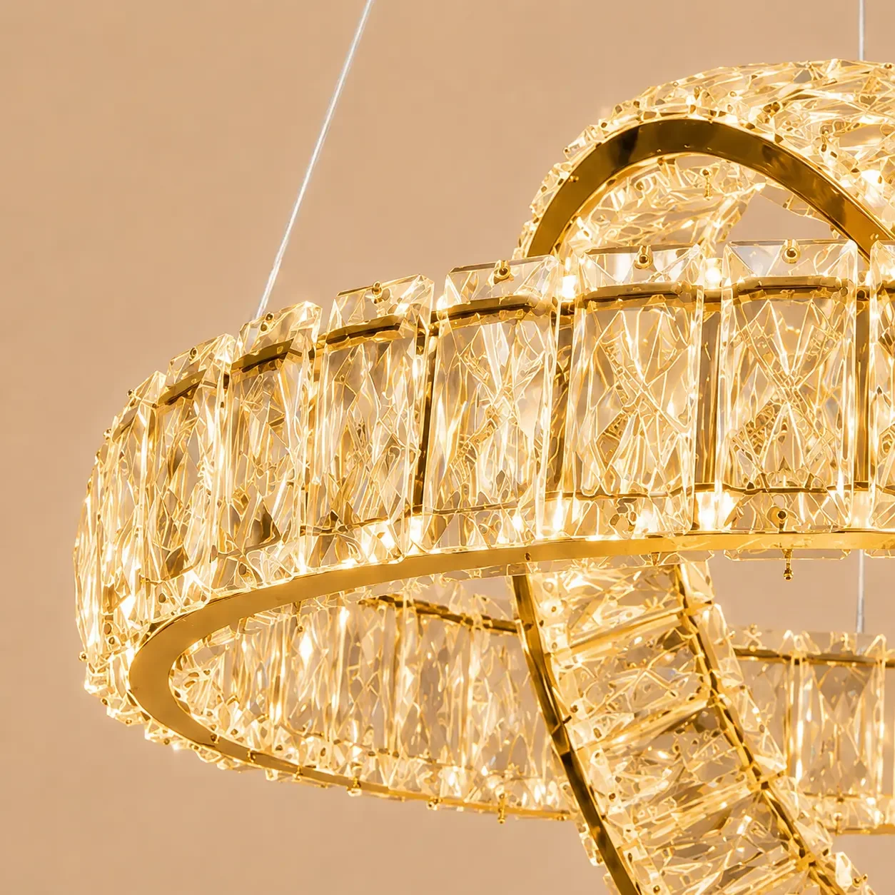 Angie-lustra led luxury cu cristale si telecomanda