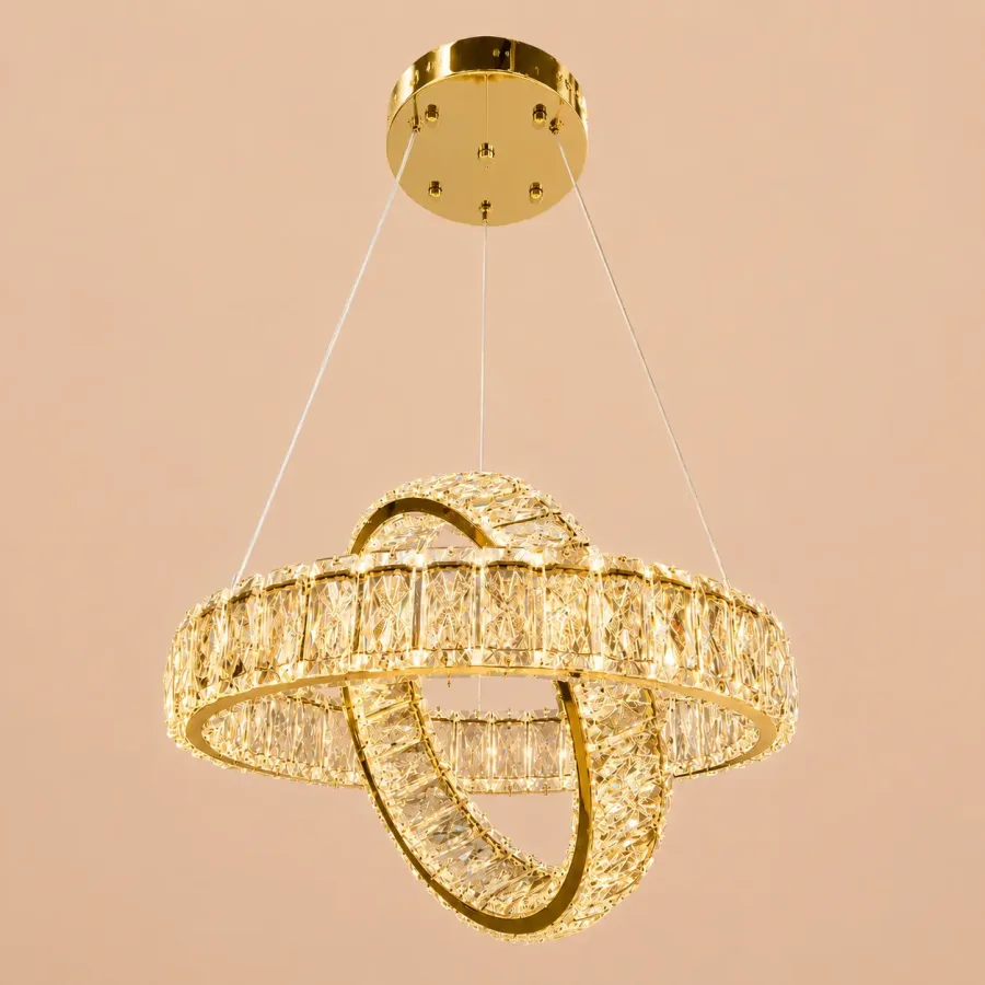 Angie-lustra led luxury cu cristale si telecomanda