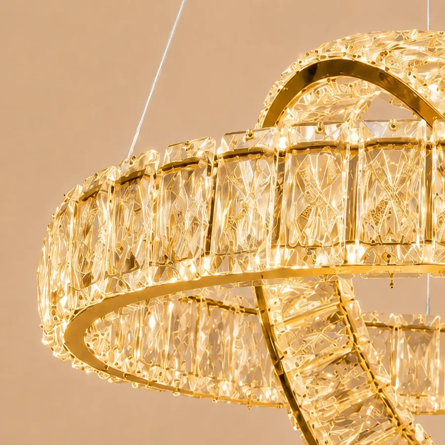 Angie-lustra led luxury cu cristale si telecomanda