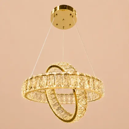 Angie-lustra led luxury cu cristale si telecomanda