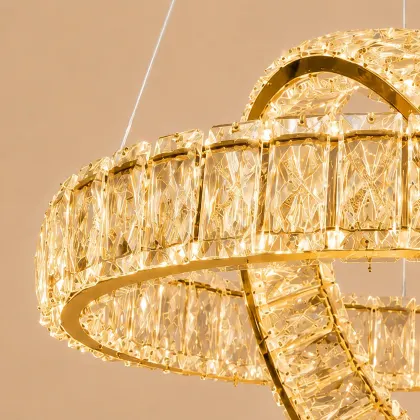 Angie-lustra led luxury cu cristale si telecomanda