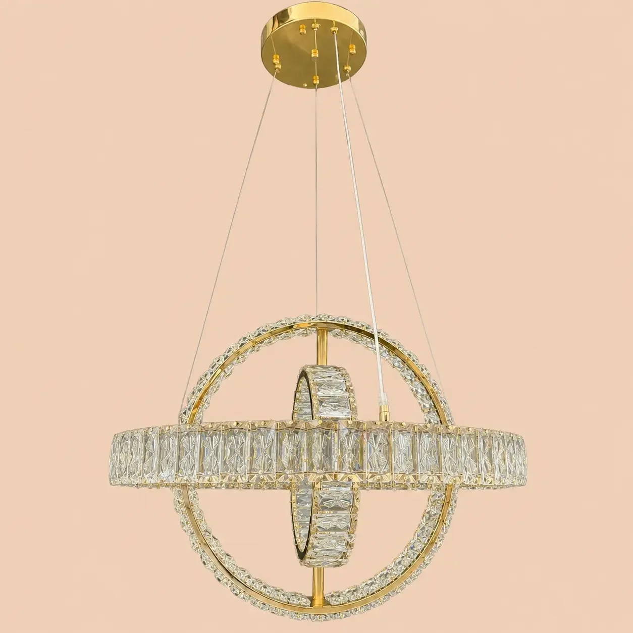 Angie-lustra led luxury cu cristale si telecomanda