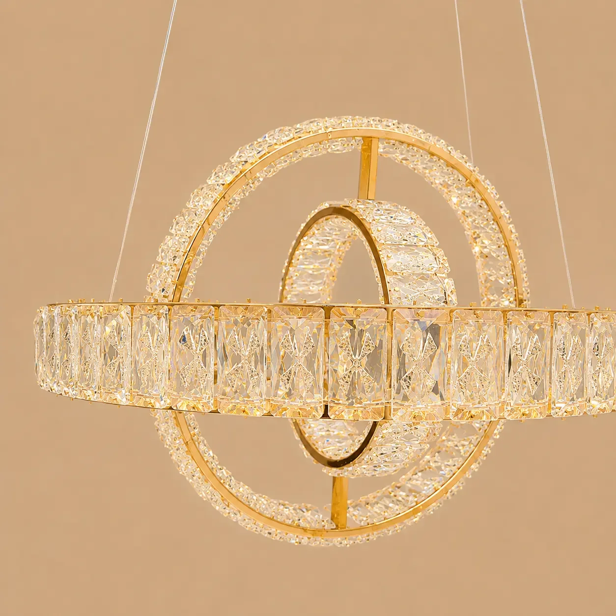 Angie-lustra led luxury cu cristale si telecomanda