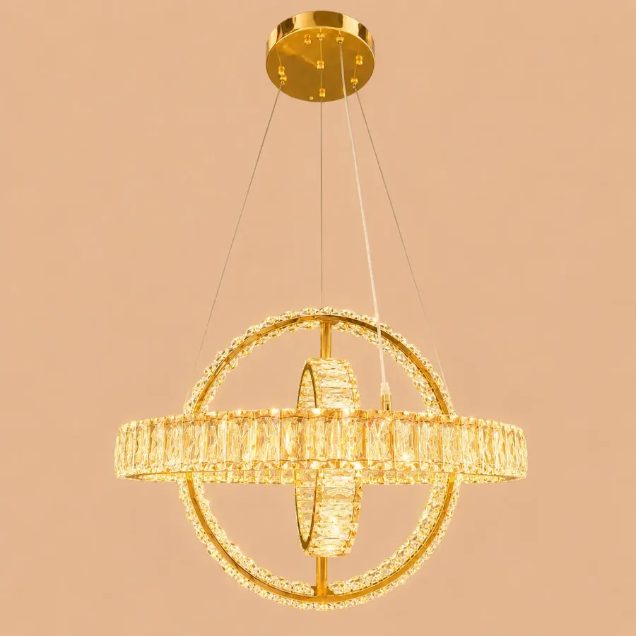 Angie-lustra led luxury cu cristale si telecomanda