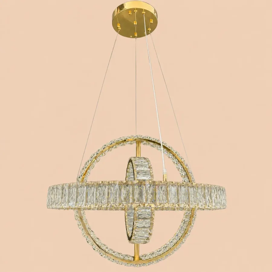 Angie-lustra led luxury cu cristale si telecomanda