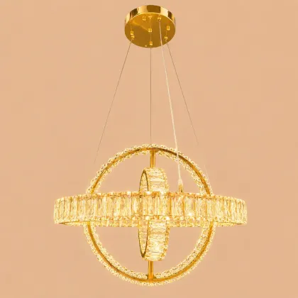 Angie-lustra led luxury cu cristale si telecomanda