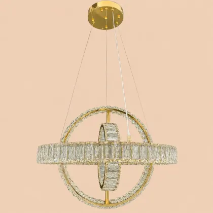 Angie-lustra led luxury cu cristale si telecomanda