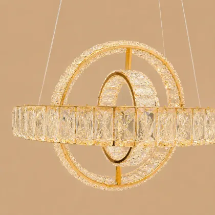 Angie-lustra led luxury cu cristale si telecomanda