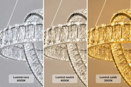 Angie-lustra led luxury cu cristale si telecomanda