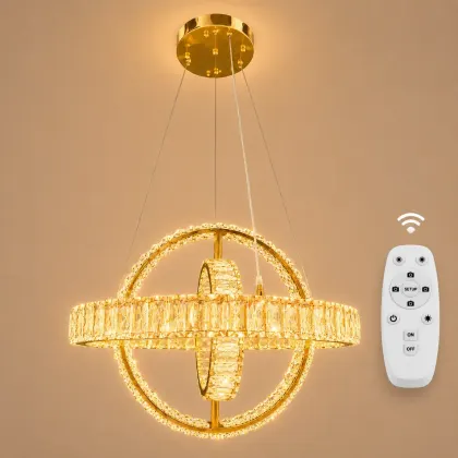 Angie-lustra led luxury cu cristale si telecomanda