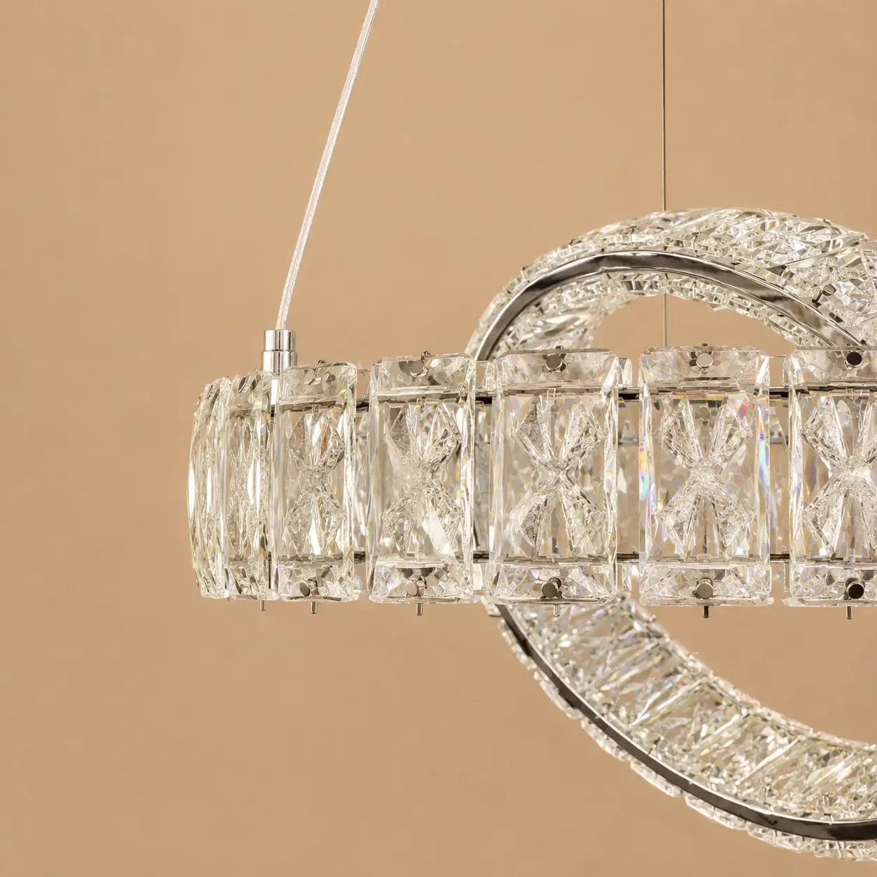 Angie-lustra led luxury cu cristale si telecomanda