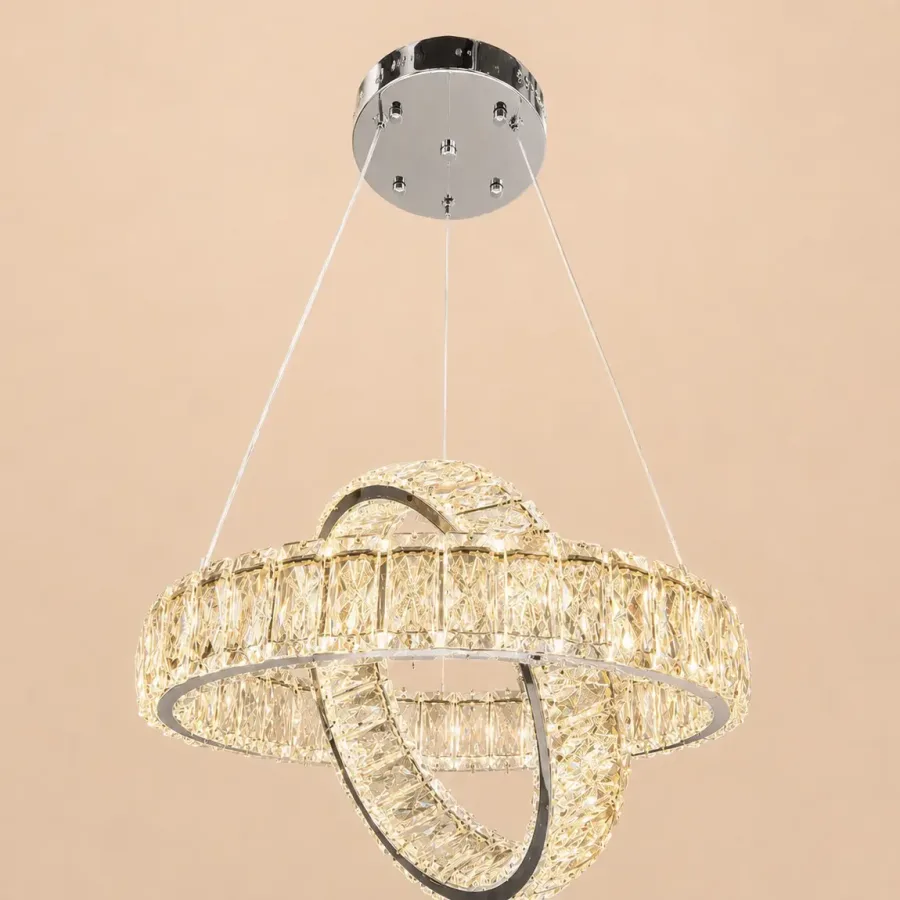Angie-lustra led luxury cu cristale si telecomanda