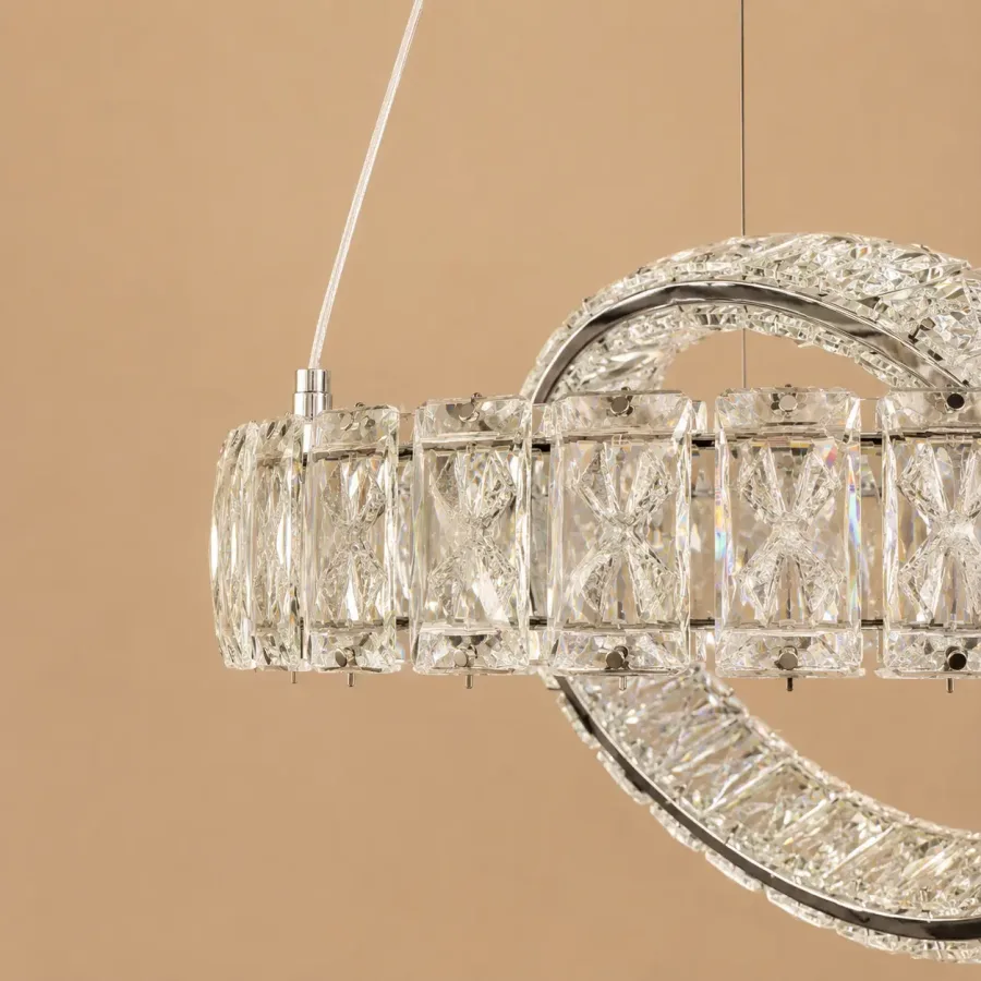 Angie-lustra led luxury cu cristale si telecomanda