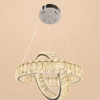 Angie-lustra led luxury cu cristale si telecomanda