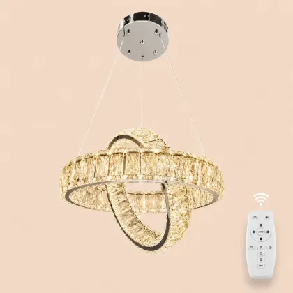 Angie-lustra led luxury cu cristale si telecomanda