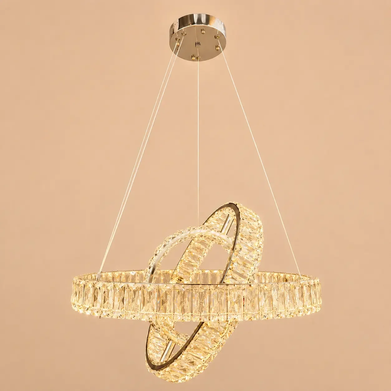 Angie-lustra led luxury cu cristale si telecomanda