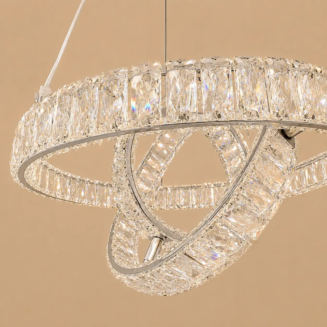 Angie-lustra led luxury cu cristale si telecomanda