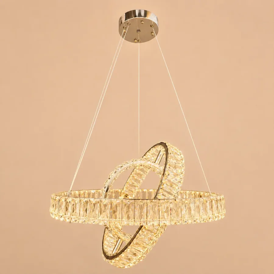 Angie-lustra led luxury cu cristale si telecomanda
