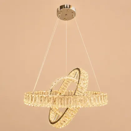 Angie-lustra led luxury cu cristale si telecomanda