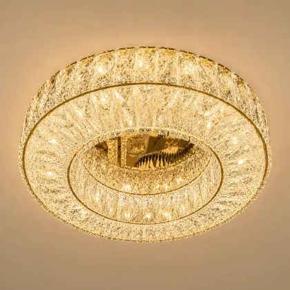 Calis-lustra led aplicata Diam.40cm cu cristale si telecomanda