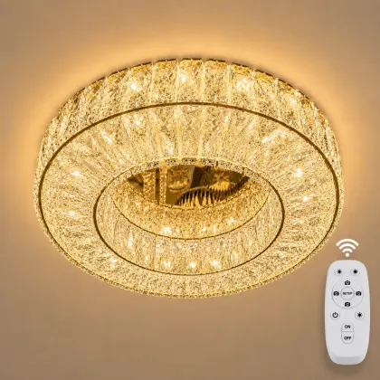Calis-lustra led aplicata Diam.40cm cu cristale si telecomanda