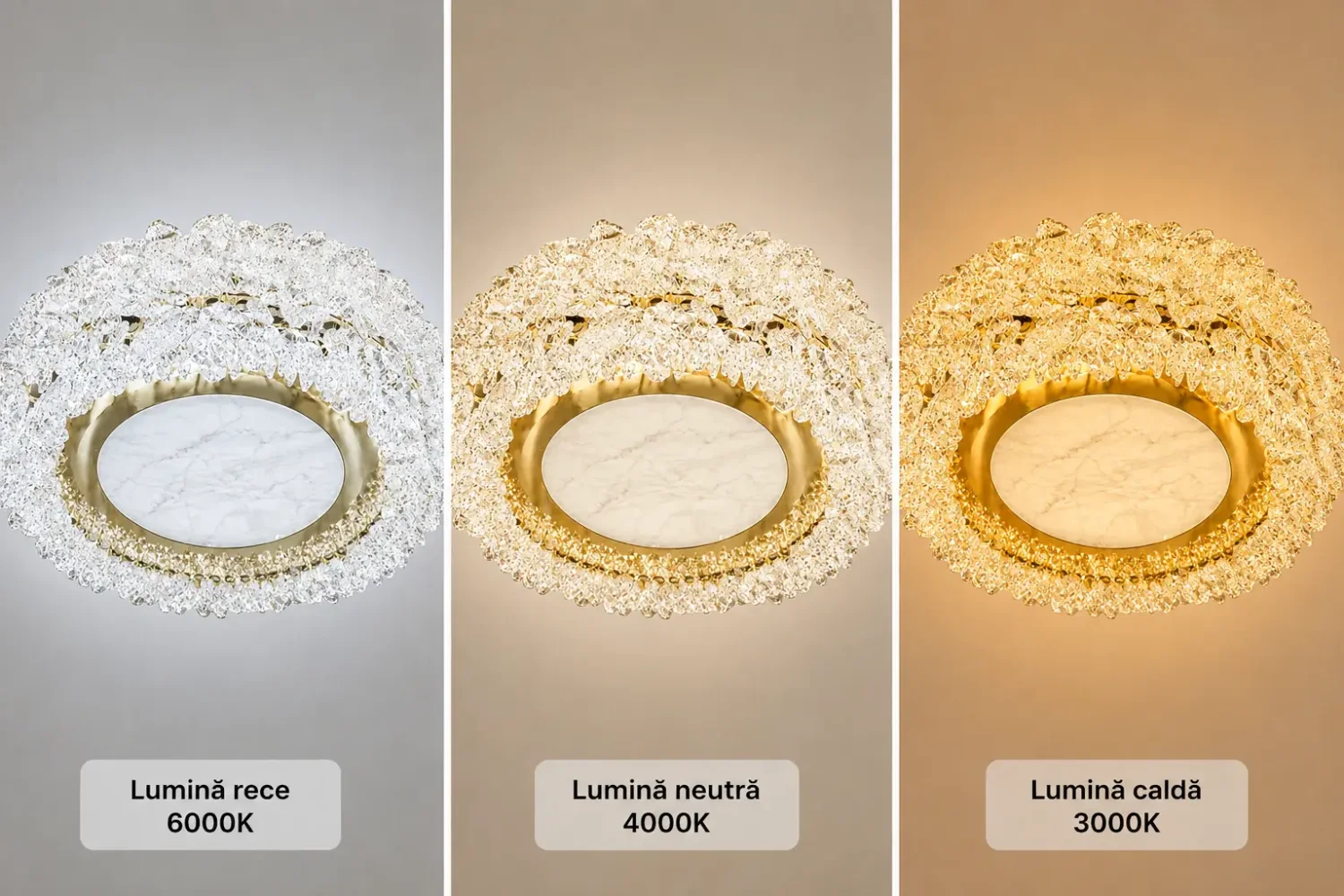 Hazel-lustra led aplicata Diam.35cm cu cristale si telecomanda