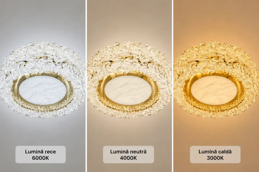 Hazel-lustra led aplicata Diam.35cm cu cristale si telecomanda