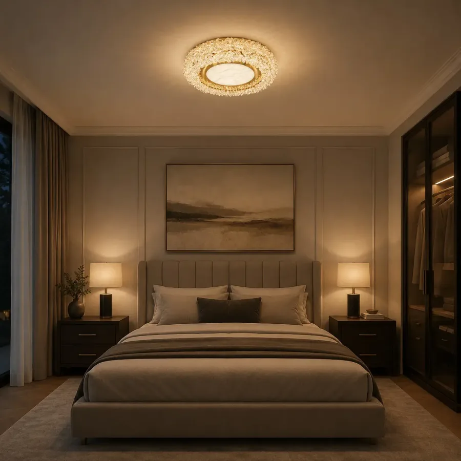 Hazel-lustra led aplicata Diam.35cm cu cristale si telecomanda