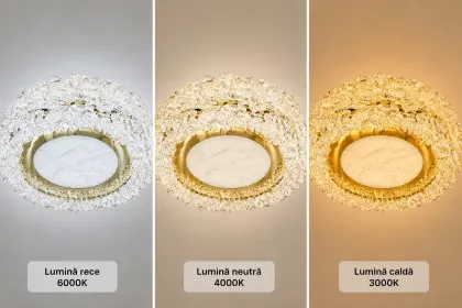 Hazel-lustra led aplicata Diam.35cm cu cristale si telecomanda