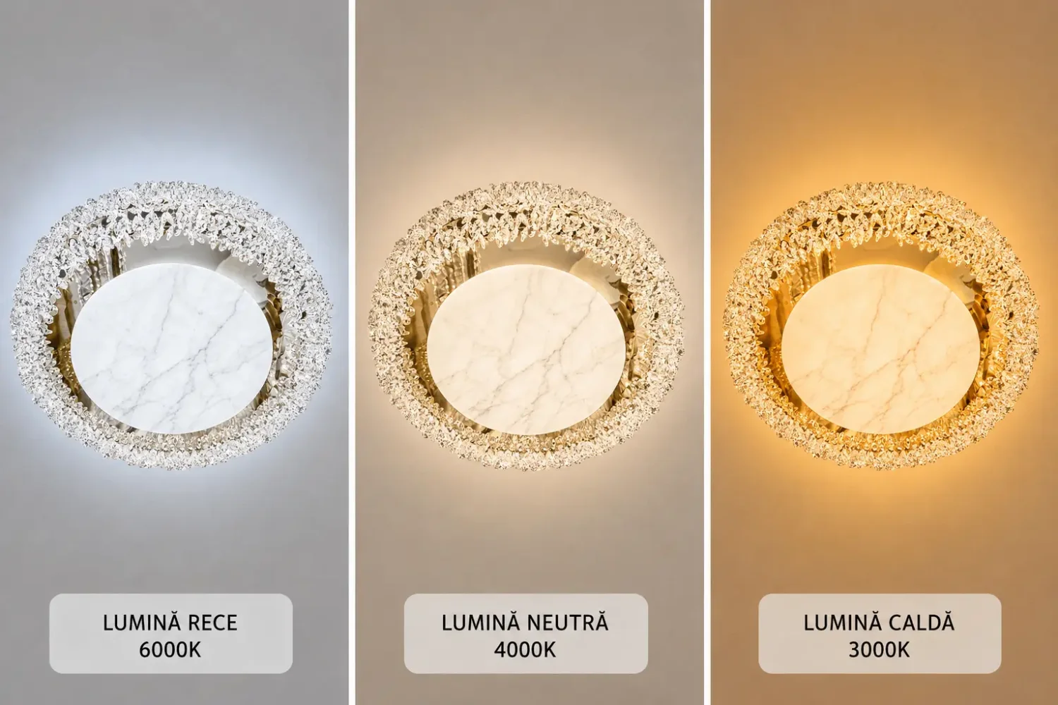 Hazel-lustra led aplicata Diam.45cm cu cristale si telecomanda